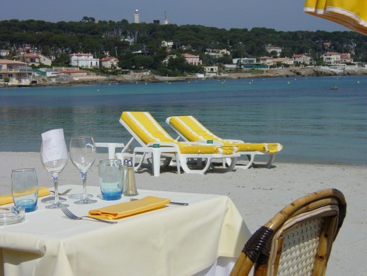 Dining at Plage Keller in France