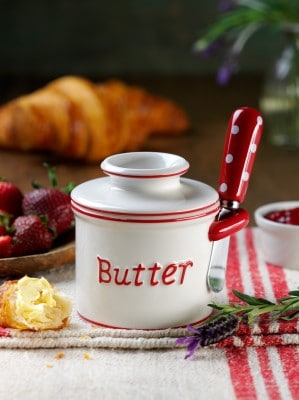 Parisian Polka Dot Butter Bell Crock