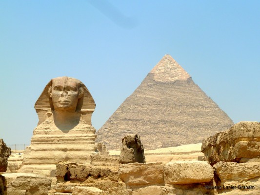 The Sphinx and Pyramid at Giza, Egypt