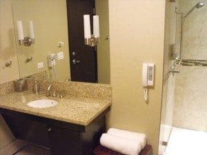 Bathroom at DFW Minute Suites