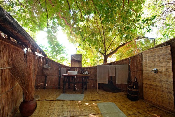 Bathroom at Luwi. Photo by Norman Carr Safaris