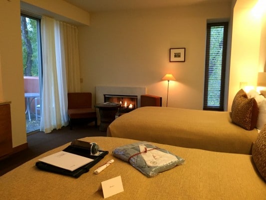 My room at Mii amo, a destination spa in Sedona Arizona