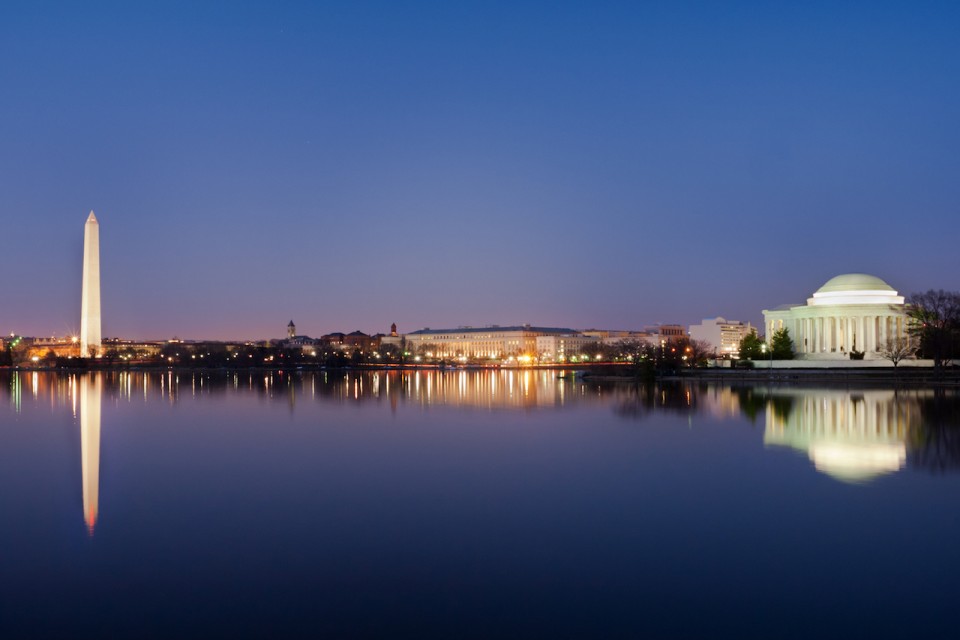 The National Mall at night