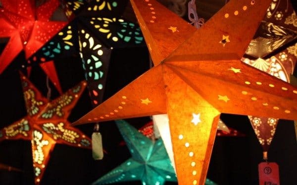 Paper stars from Germany. Photo courtesy German American Chamber of Commerce Colorado/Denver Christkindl Market