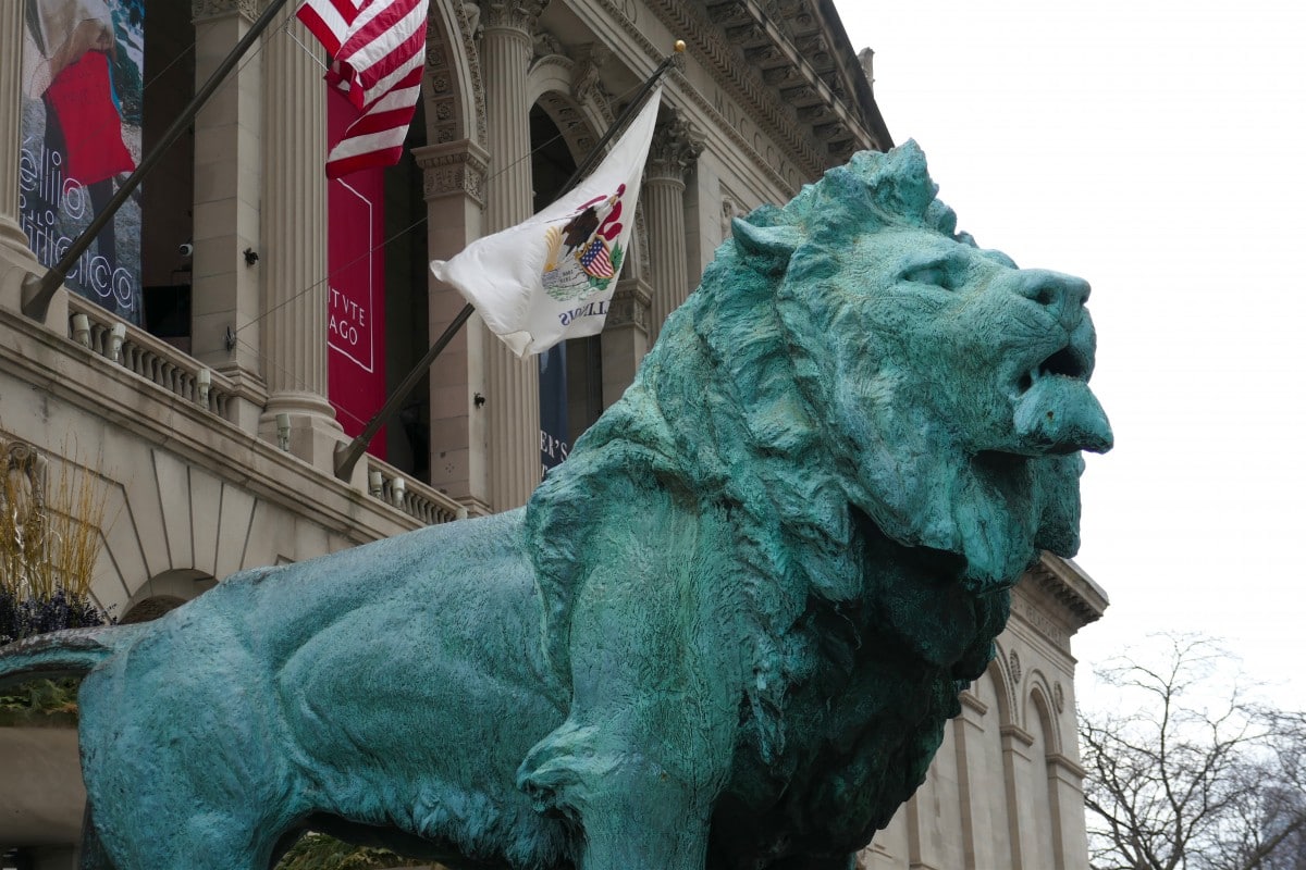 Lion closeup at Art Institute of Chicago by Susan Lanier Graham