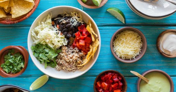 Black Bean Burrito Bowls with Avocado Crema from Sun Basket. Photo courtesy Sun Basket