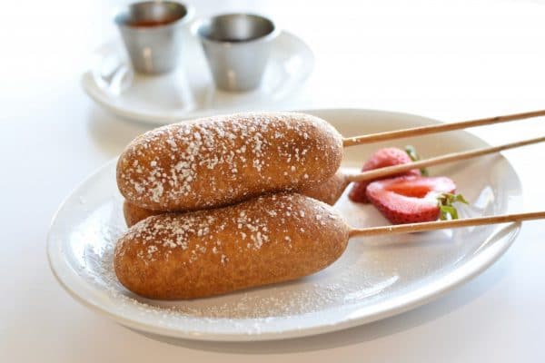 Waffle Dogs for Hot Breakfast Month at Over Easy
