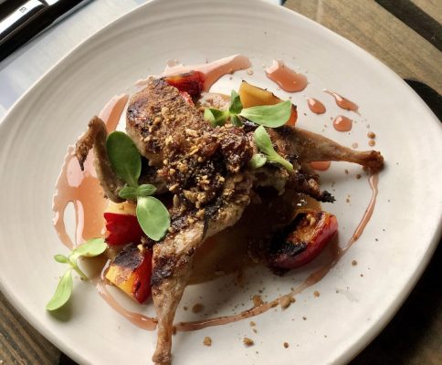 Quail at Saffron Mediterranean Kitchen was a flavorful first bite. Photo by Susan Lanier-Graham