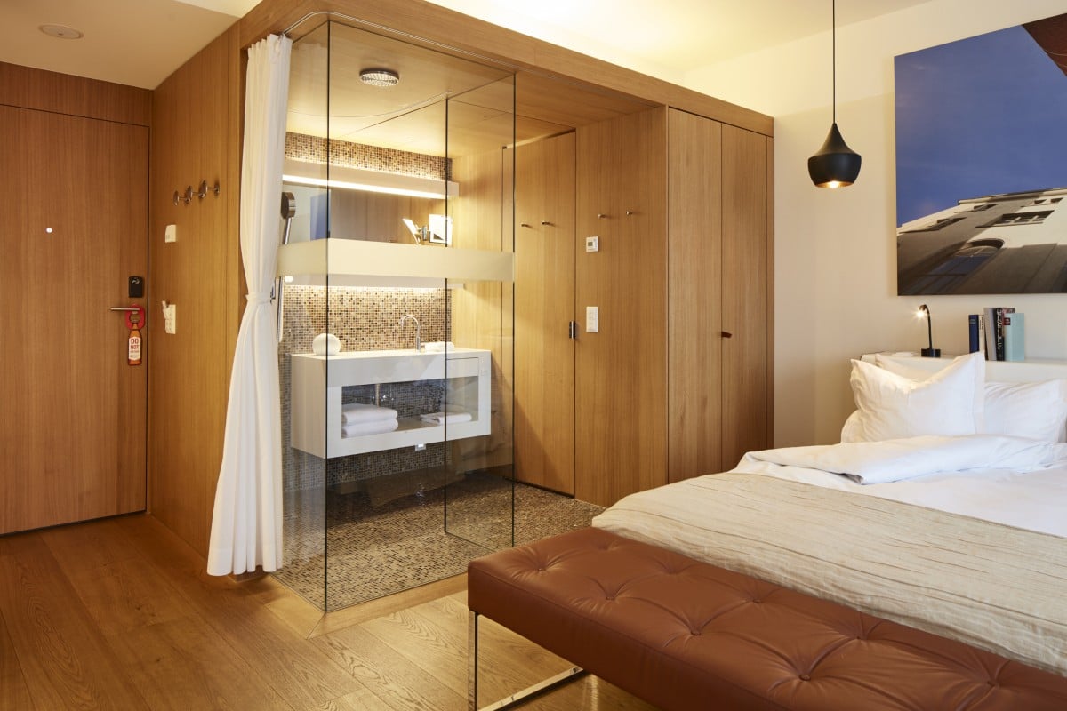 B2 Boutique Hotels + Spa bedroom and bathroom. Photo courtesy B2 Boutique Hotels + Spa