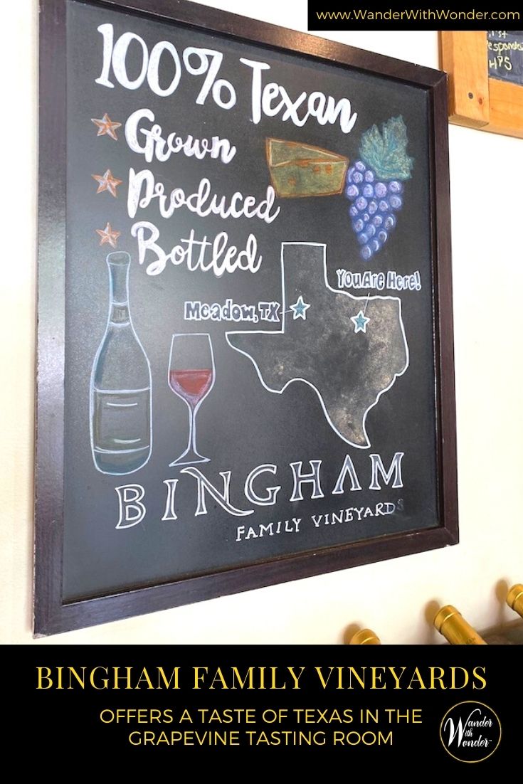 Bingham Family Vineyards has been growing wine grapes on their family farm in the Texas Panhandle since 2003. Check out this 100% Texas wine during a visit to the Grapevine winery or arrange a visit to the family farm in the Texas Panhandle.