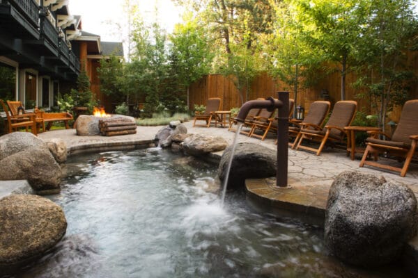 Outside spa pool