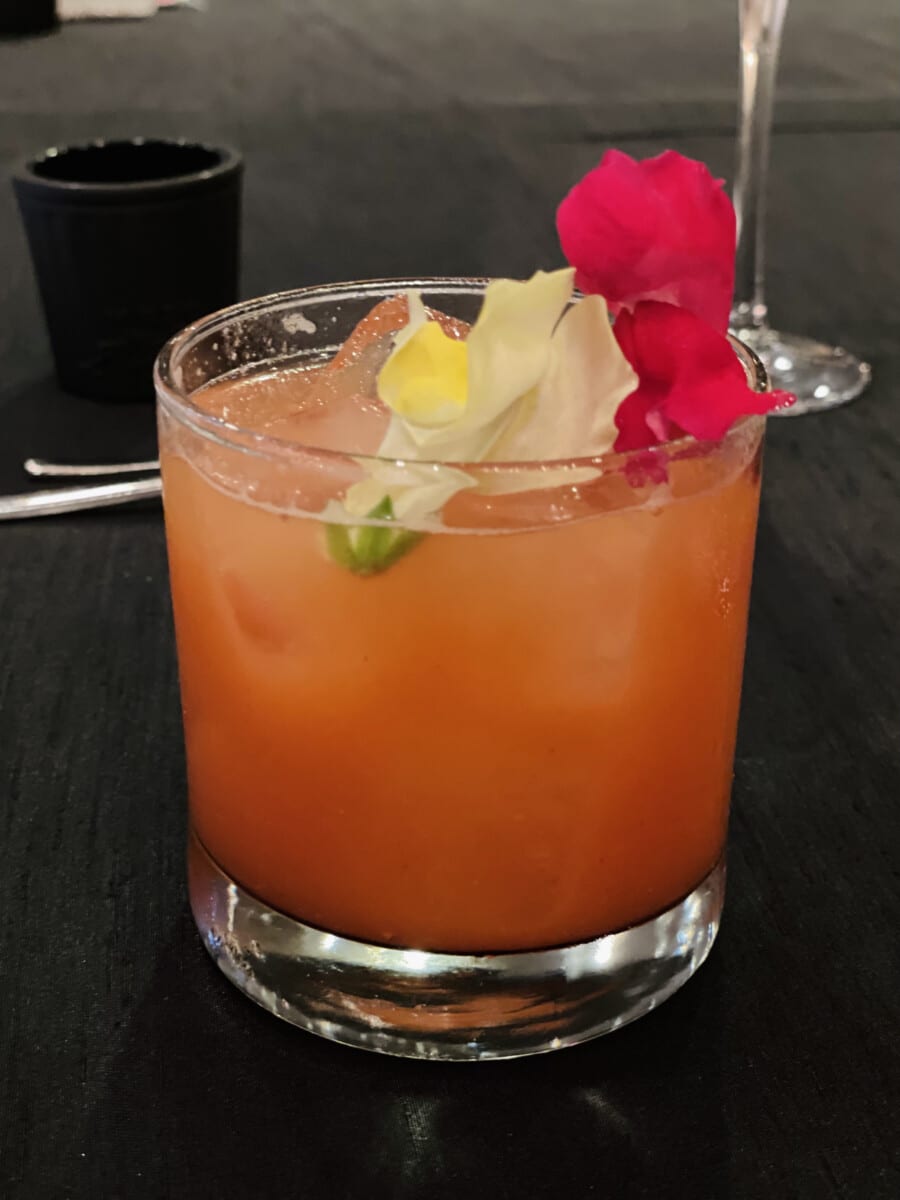 Blood Flower cocktail is the first drink at Late Lunch & Learn at Sanctuary on Camelback. Photo by Susan Lanier-Graham