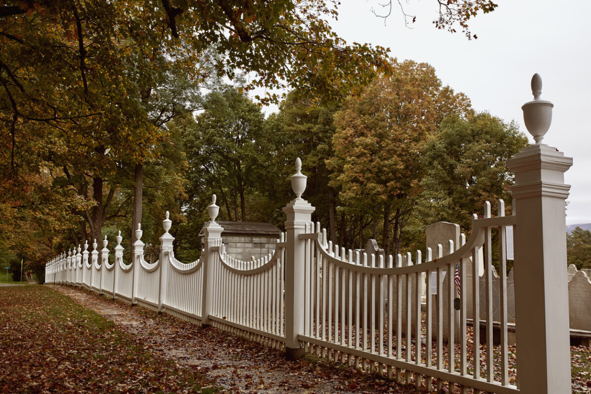 fenced cemetery in Bennington, Vermont