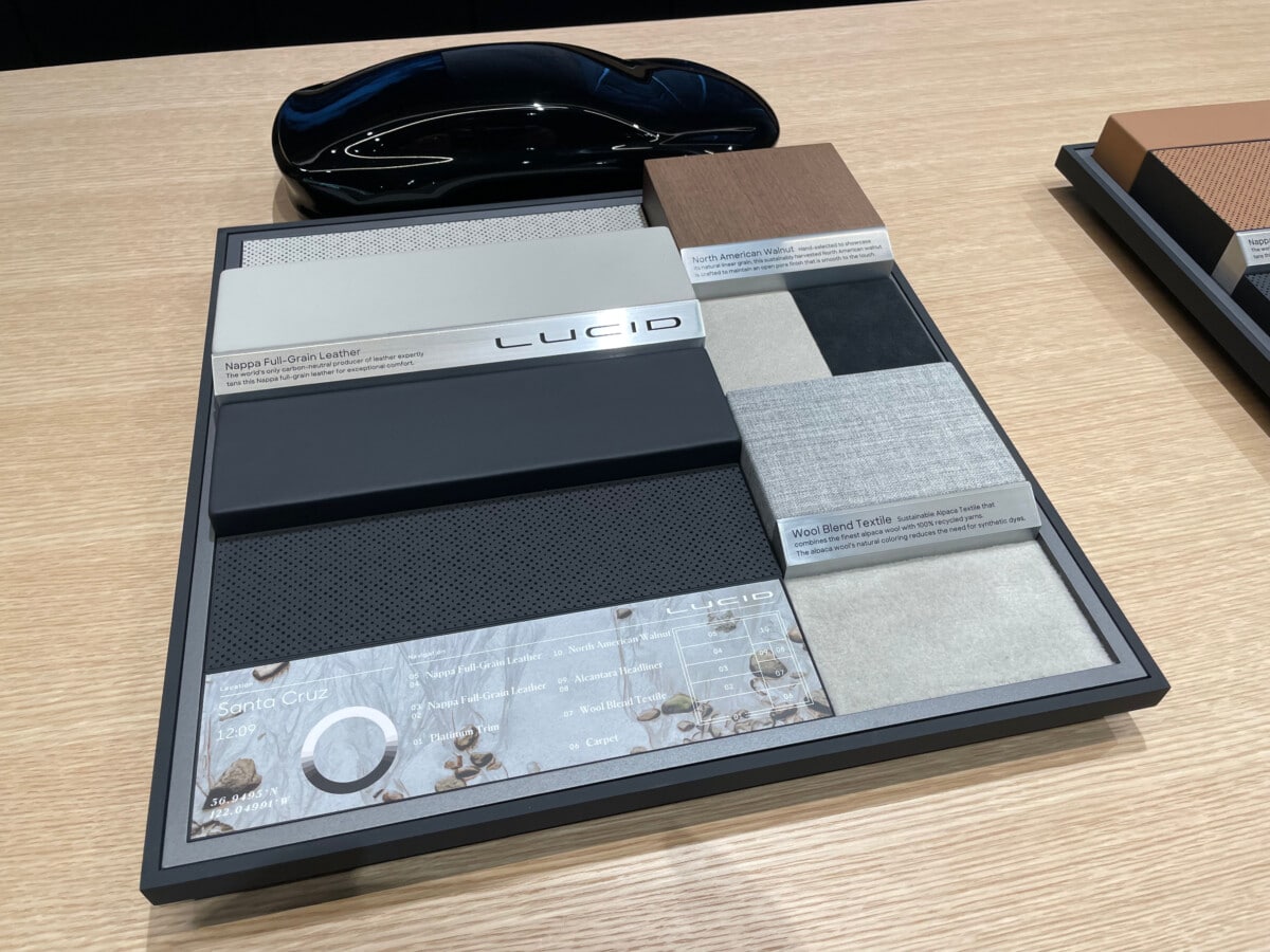 color options in the electric car showroom