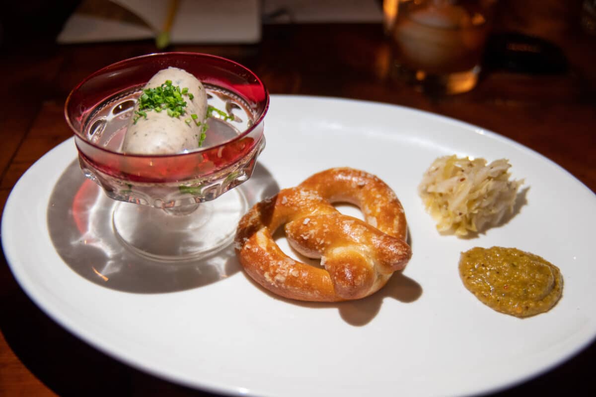 Sausage and pretzel at Cobble Hill