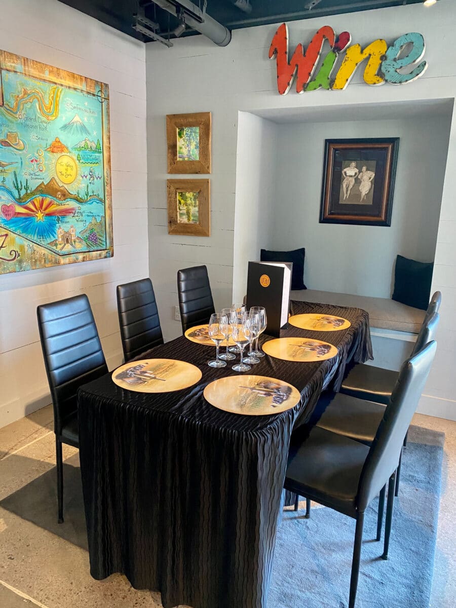 Table set for Scottsdale Wine Tasting