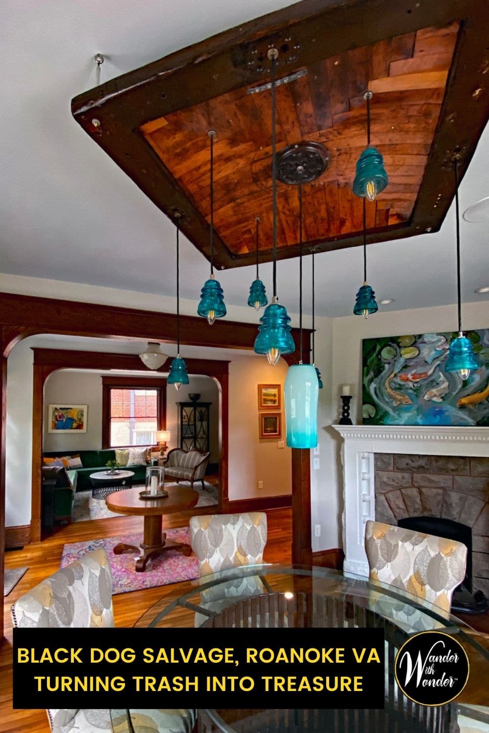 Black Dog Salvage warehouse becomes an interior design showroom and a leading attraction in Roanoke, VA in the heart of Virginia's Blue Ridge Mountains.