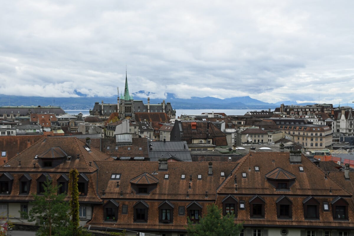 Aerial view of Lausanne's roman fort Lousonna