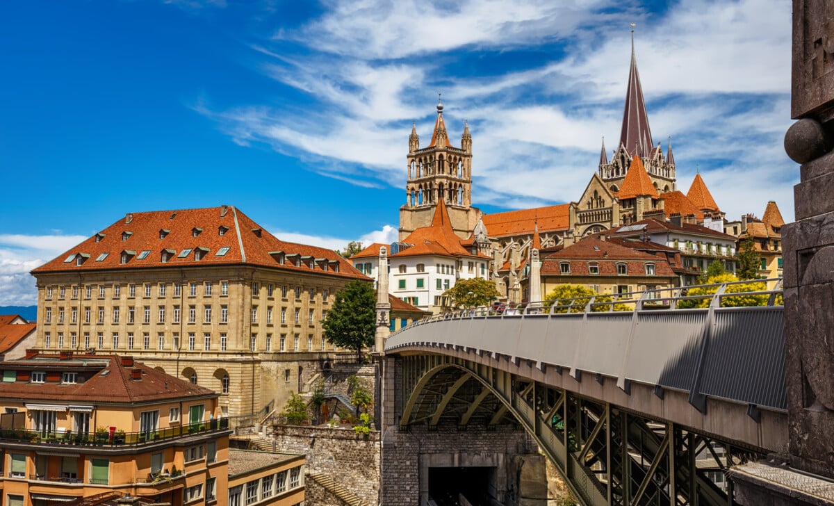 View of downtown Lausaunne - Switzerland