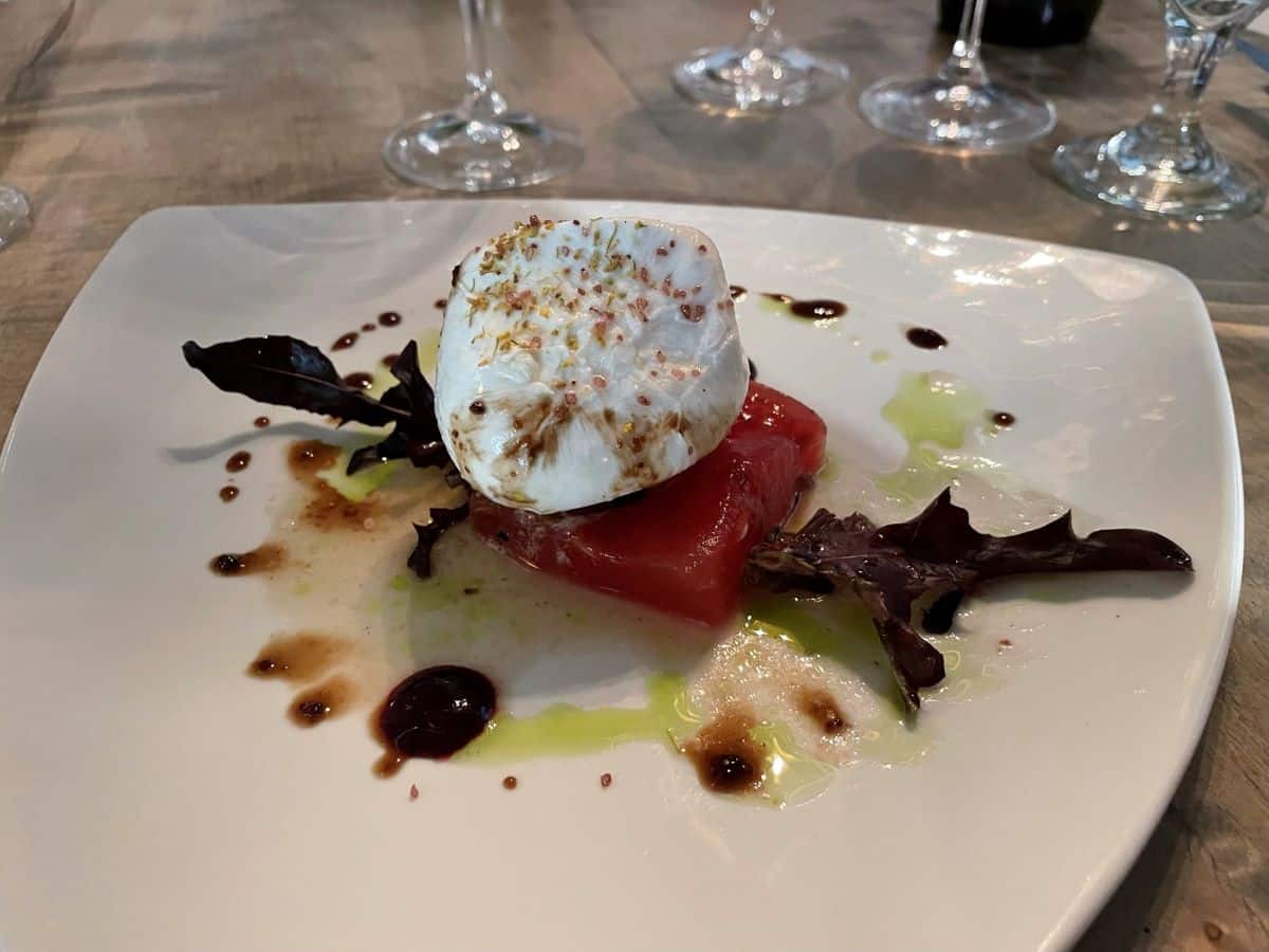 TMACS' peach and watermelon salad during Celebrate Syrah Walla Walla Valley Wine.