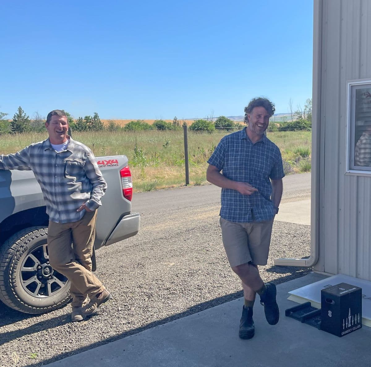 Brad and Brandon at Les Collines Vineyard Celebrate Syrah