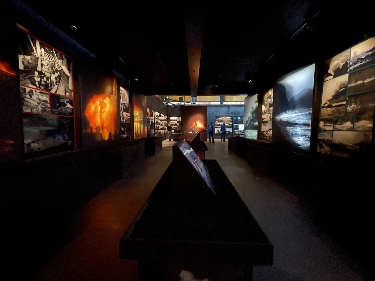 Inside the Eldheimar Volcano Museum in Heimaey.