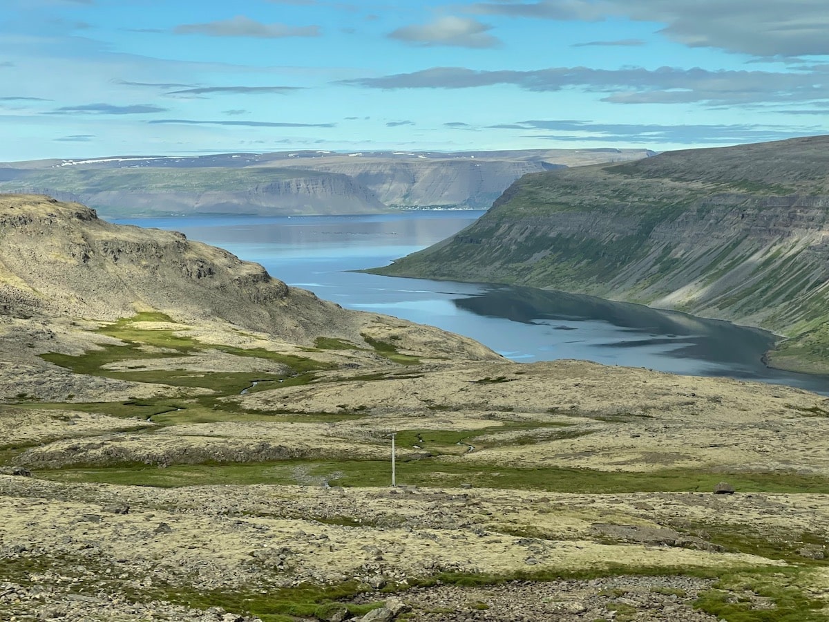 Arnarejordur Countryside near Patreksfjordur, a stop when cruising Iceland.