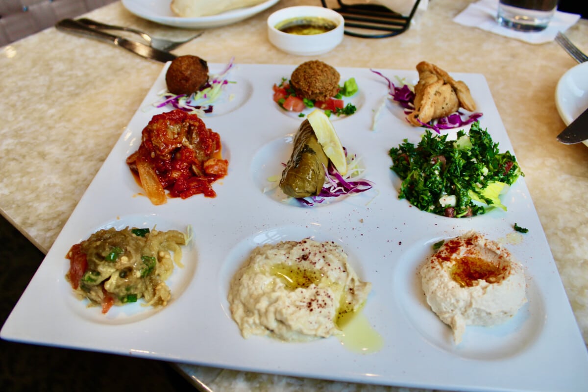 The Taverna Platter at a delicious Maryland ethnic restaurant.
