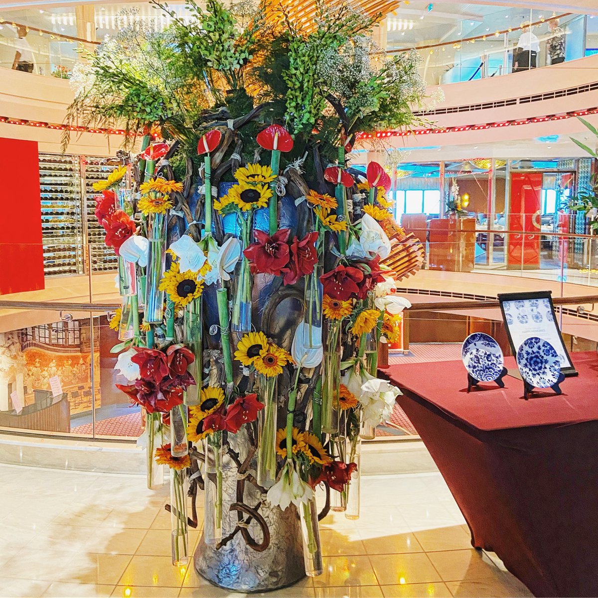 Floral arrangement on the ship during my cruise to Norway.