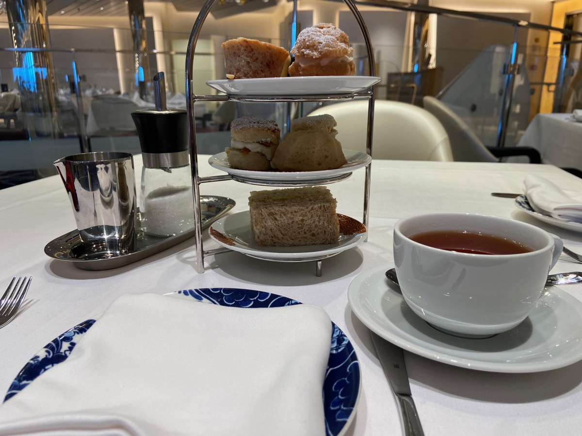 Afternoon tea on Rotterdam while Cruising to Norway.