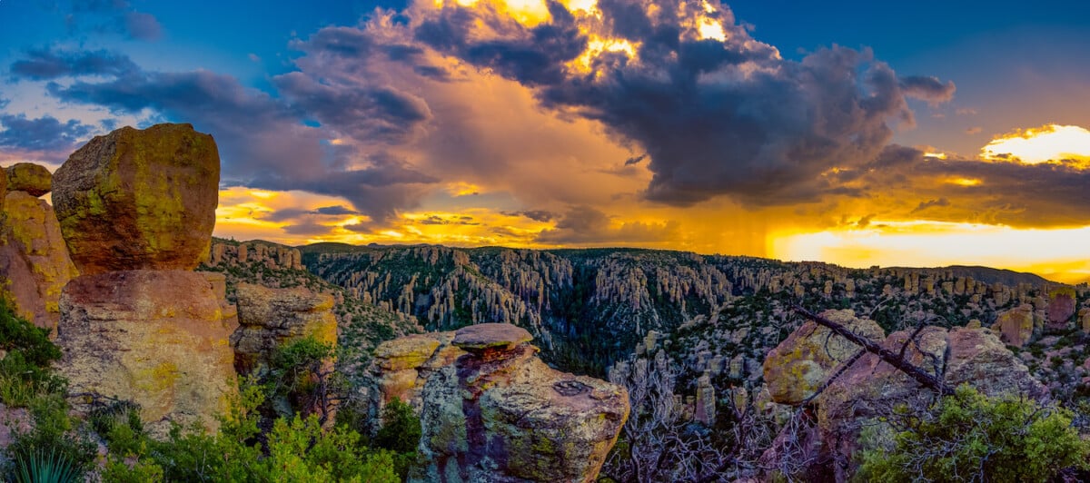 sunset over Chiricahua National Monument