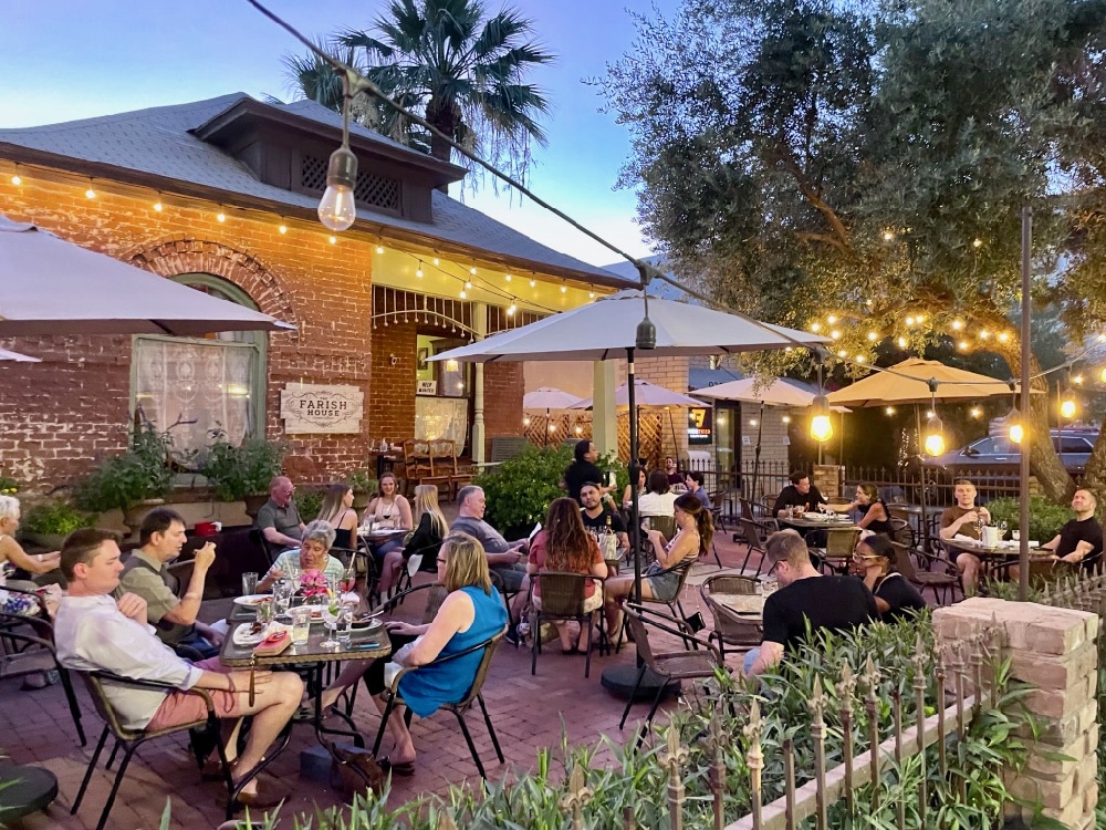 The patio at Farish House restaurant in Phoenix.