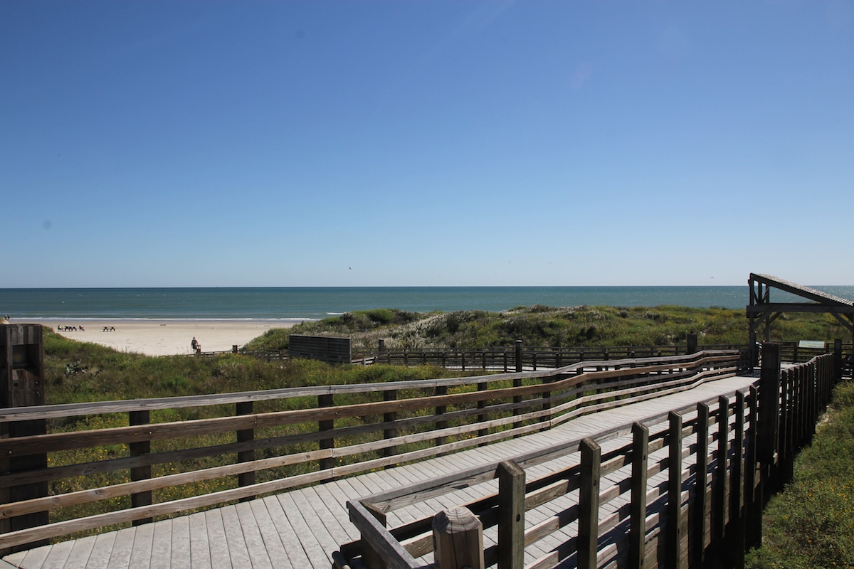 Boardwalk at the Padre Island National Seashore.