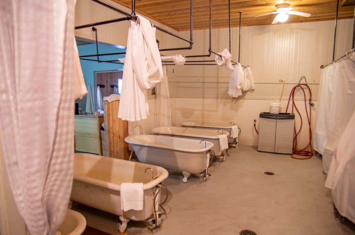 Tubs at the Carson Hot Springs Resort in the Columbia River Gorge.