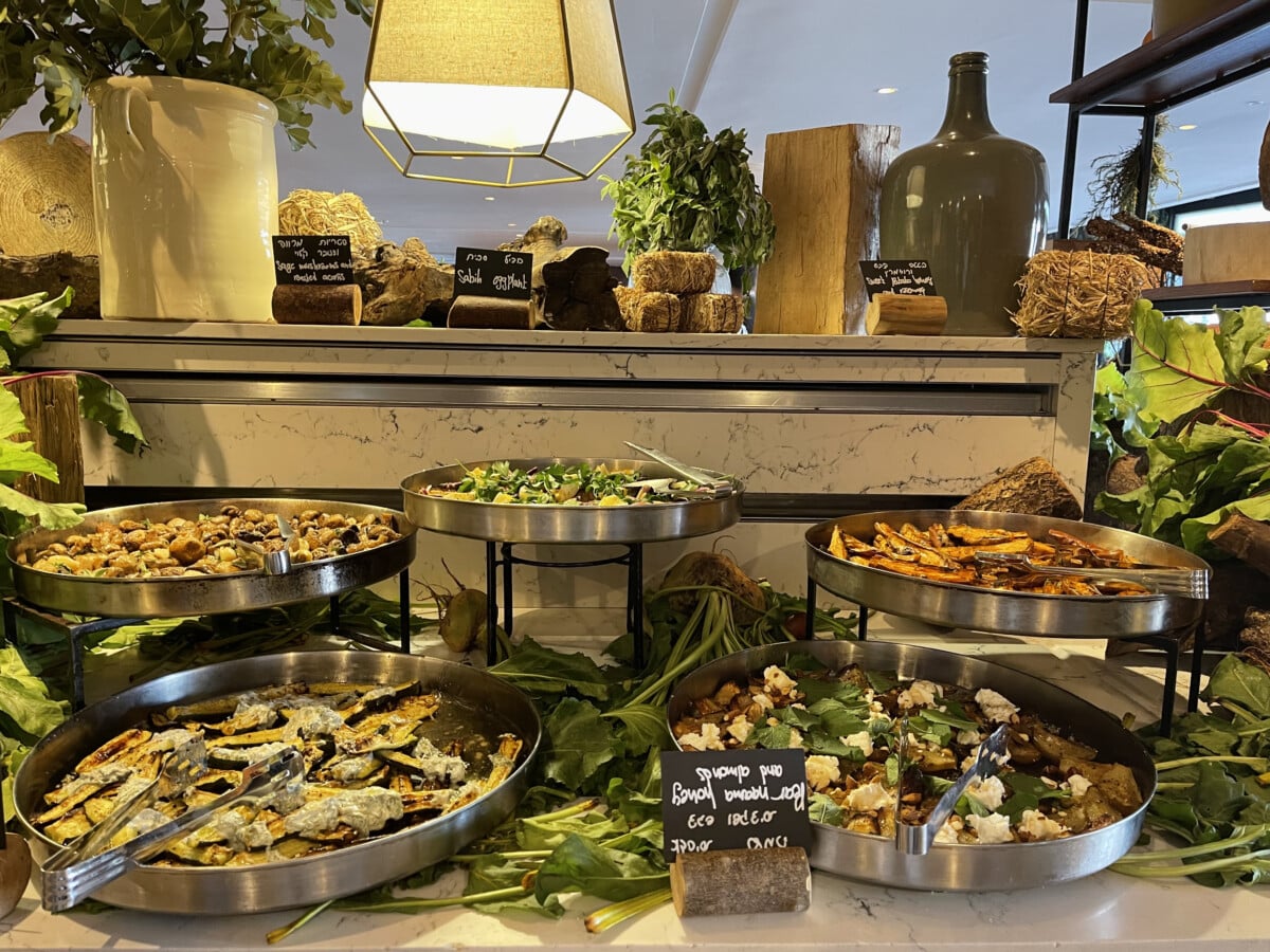 Dinner buffet at Mitzpe Hayamin.