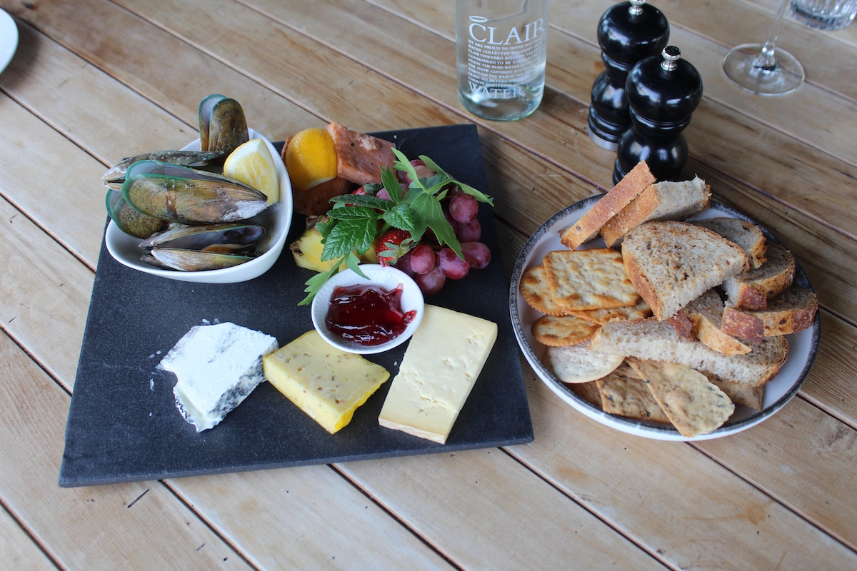 Vineyard platter at St Clair winery near Nelson, New Zealand.
