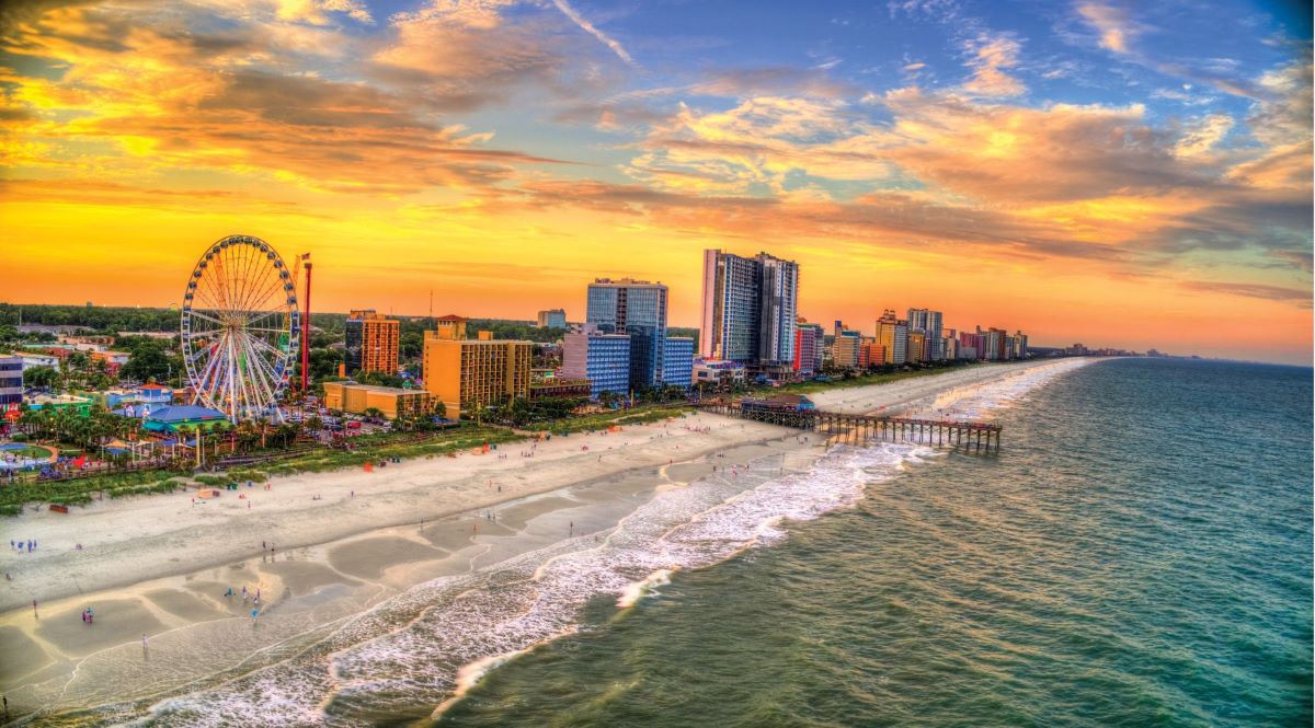 Romantic Winter Weekend In Myrtle Beach Skyline Aerial View