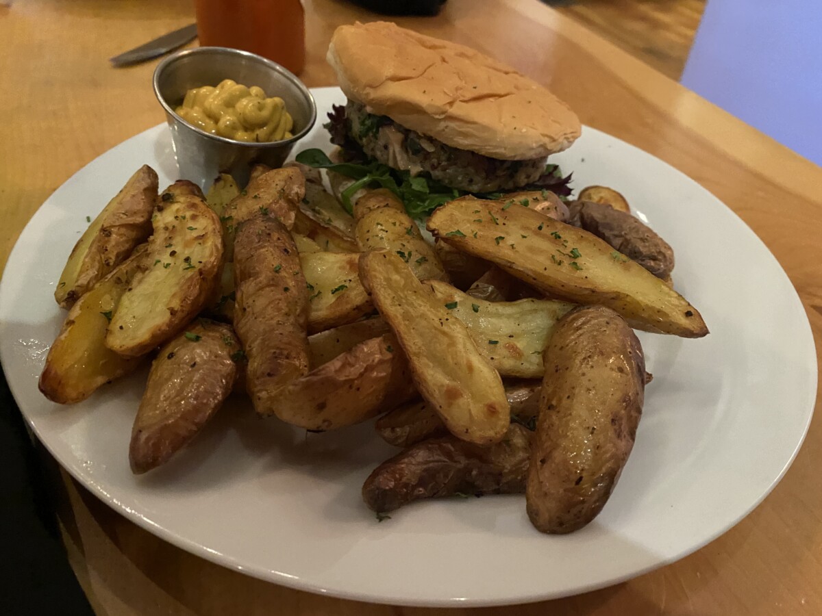 Wellness Retreat at SCP Redmond Hotel in Oregon 6 That's my veg burger behind all those fingerling potatoes.