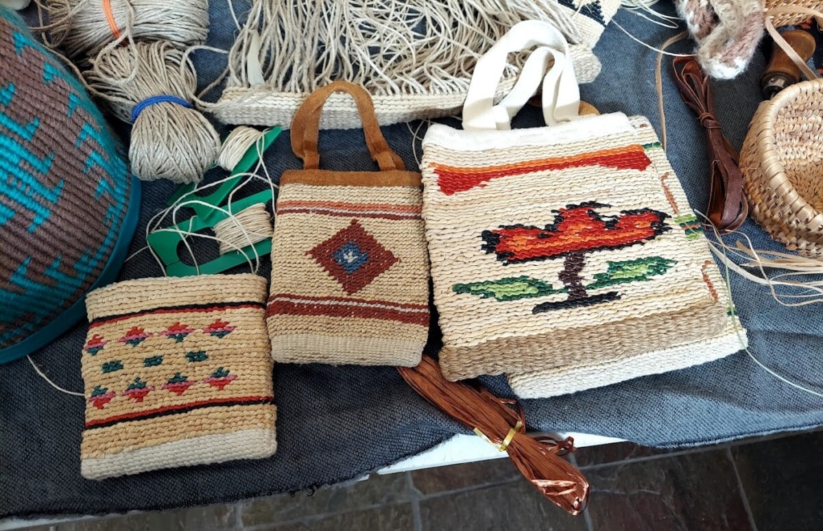 Basket made and on display at Warm Springs Museum.