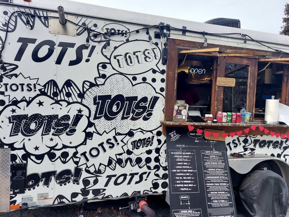 Exploring Culture and Art in Central Oregon 8 View of Food Truck Serving Tots. A fabulous place to snack when you are looking at the art in Central Oregon.
