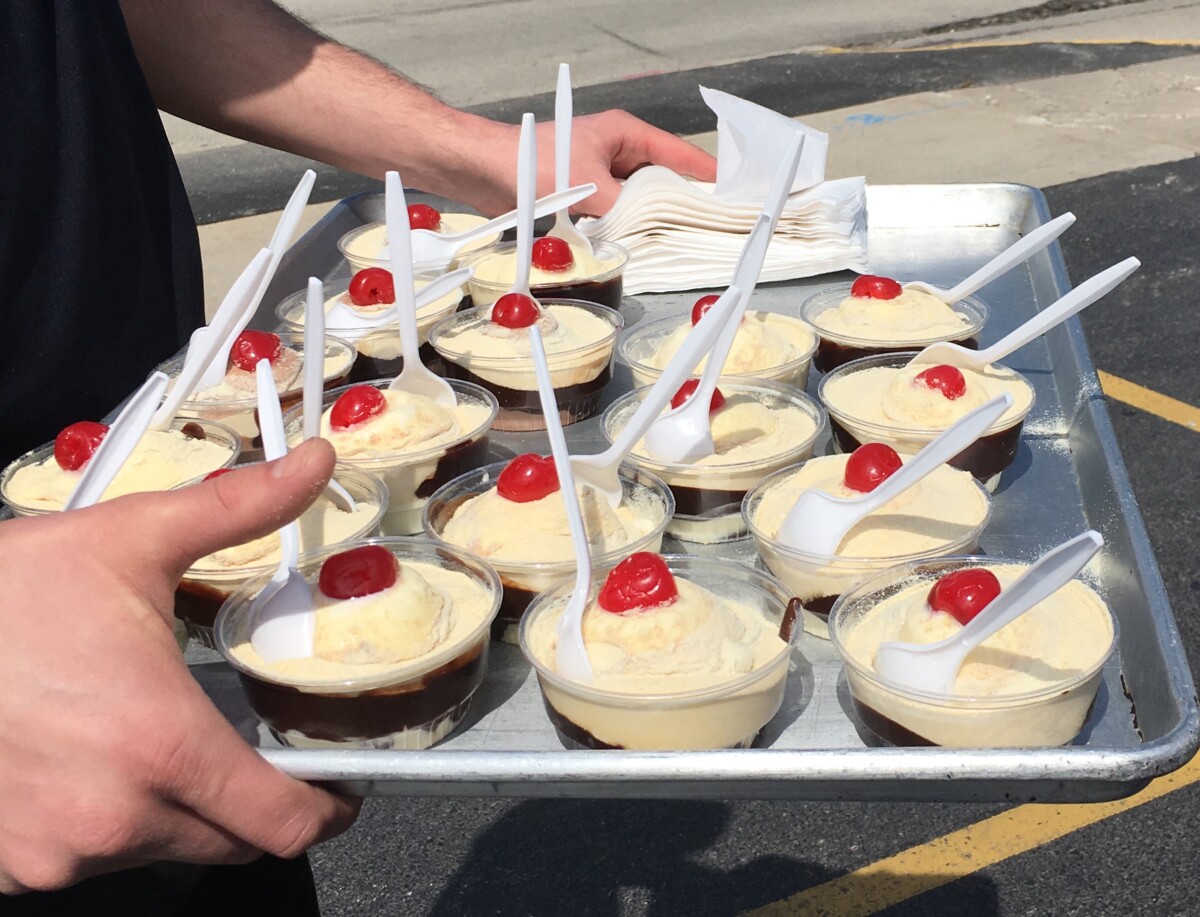 Small custard-based sundaes awaited us in the Gilles parking lot. Another place for great Milwaukee custard.