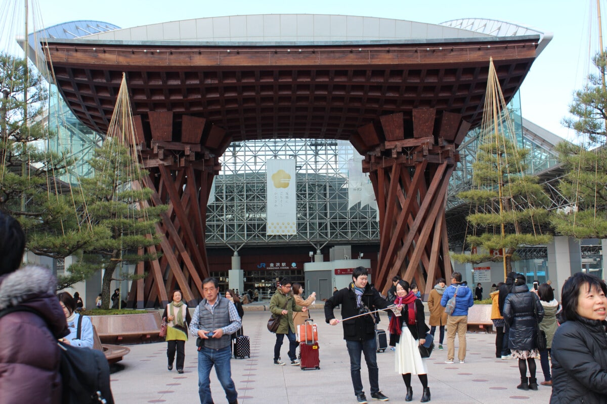 Kanazawa Station is quite a work of art. If you have time check out the food and crafts market in the station.