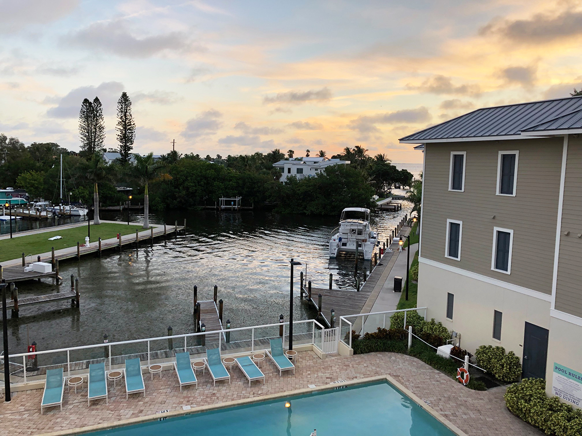 Escape to Anna Maria Island 18 A morning view from Waterline Villas and Marina Resort.
