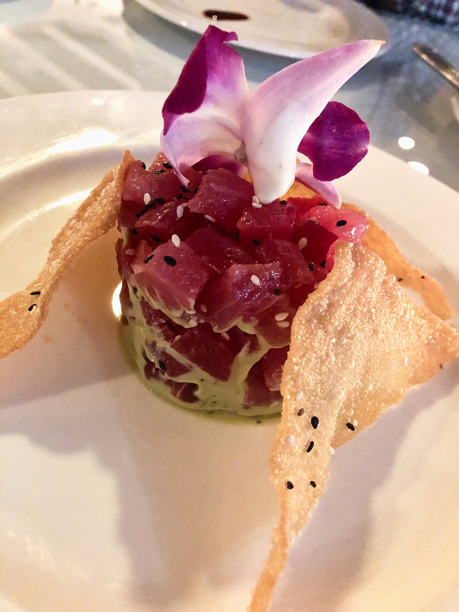 Tuna Tartar at The Chateau.