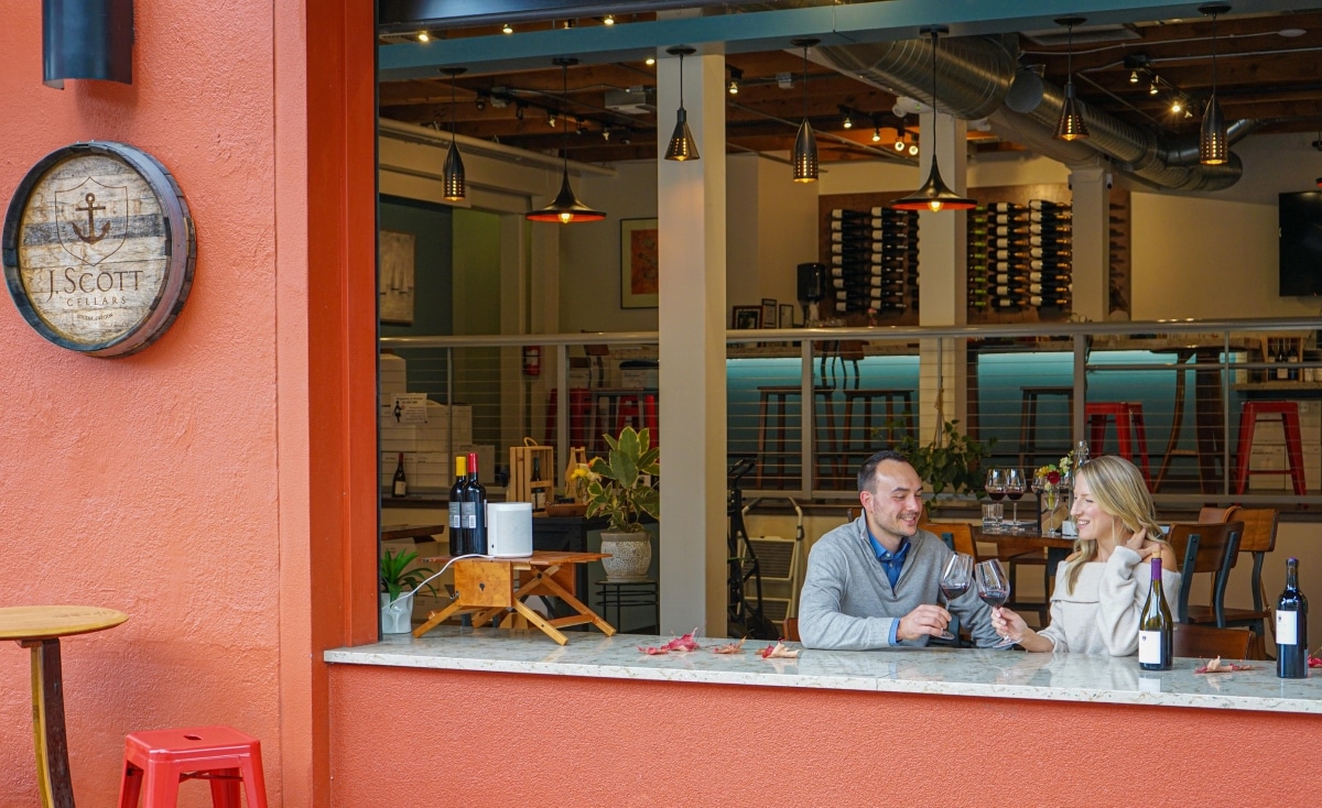 The tasting room with open views and great food selections to pair with wines.
