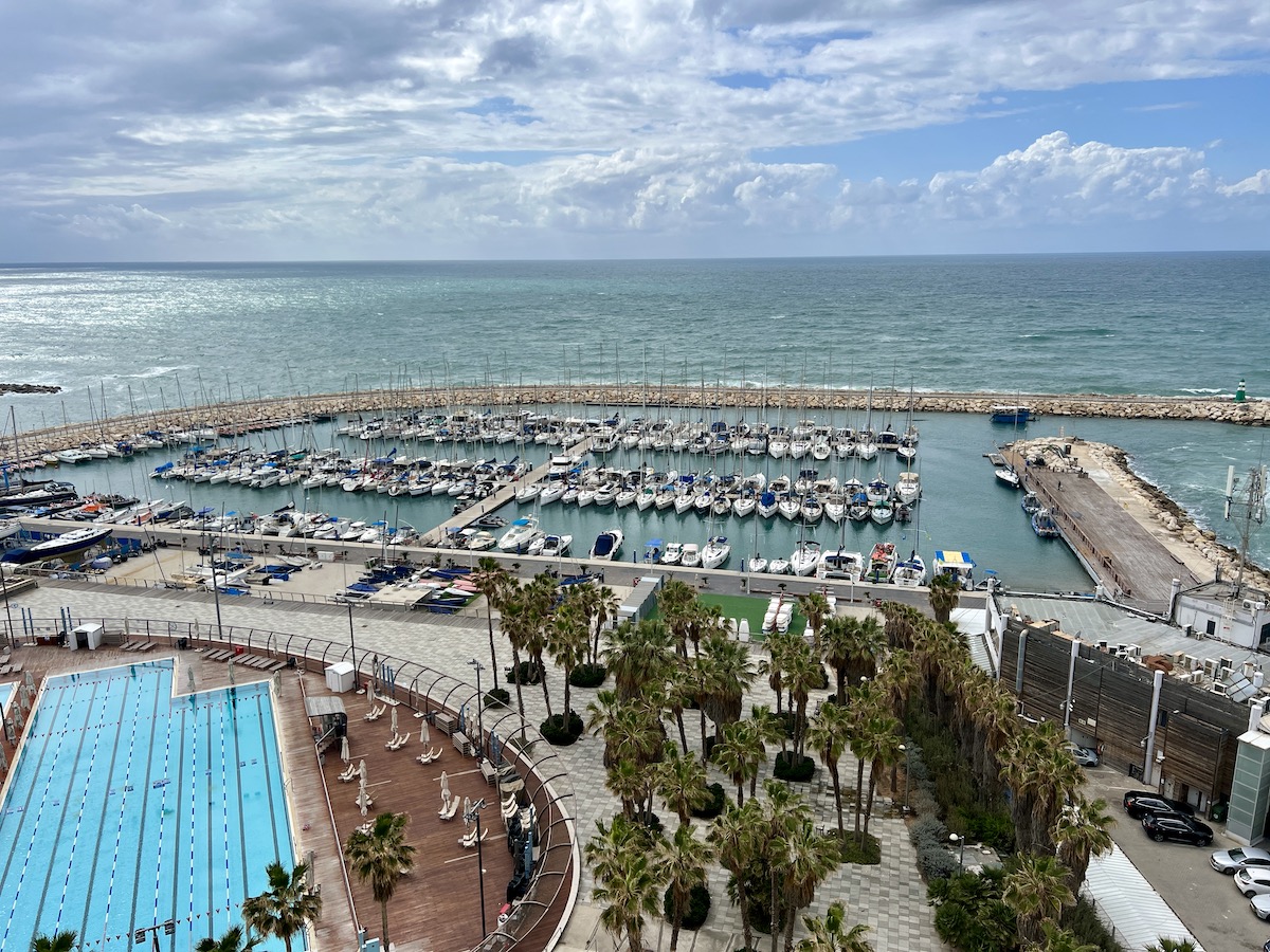 The Marina and Swimming Pool at the beach hotel in Tel Aviv.