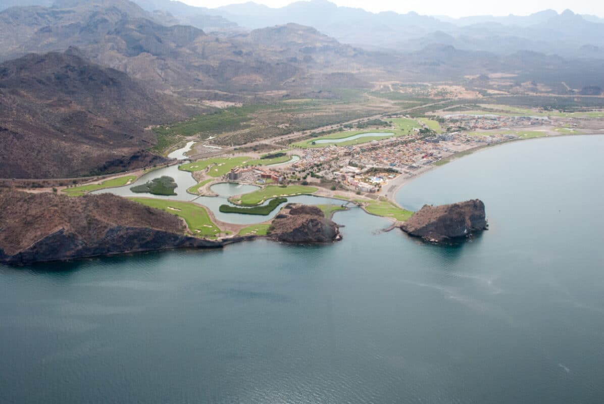 An aerial view of Loreto in Baja California, Mexico