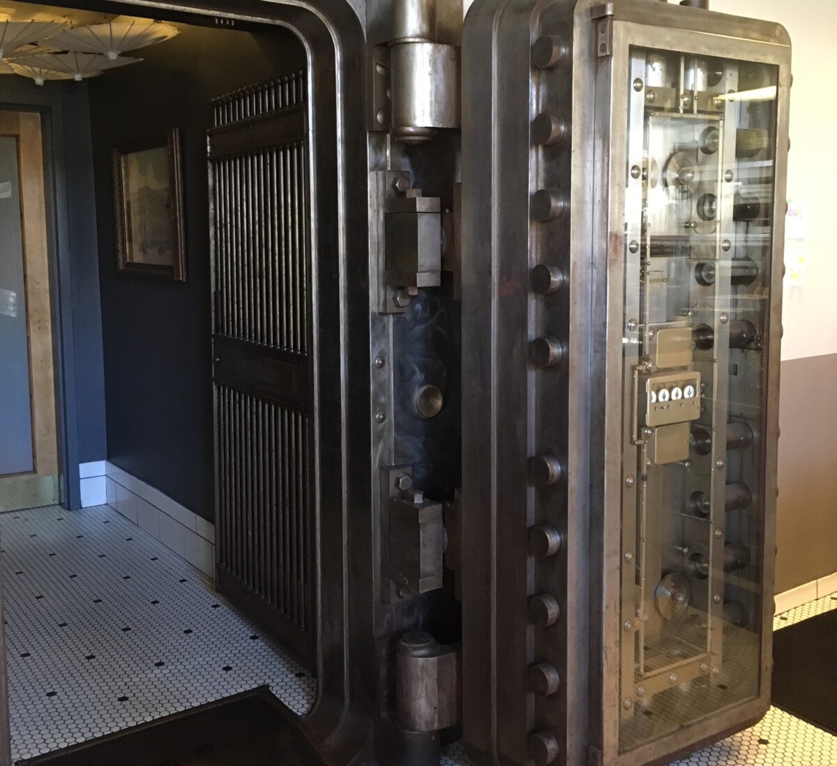 There's a new use for this antique bank vault at Merchants Pub &amp; Plates. Photo by Lisa Waterman Gray