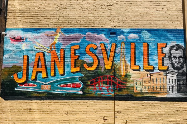 Doty Mill Alley Mural in Janesville by Jim Richter.