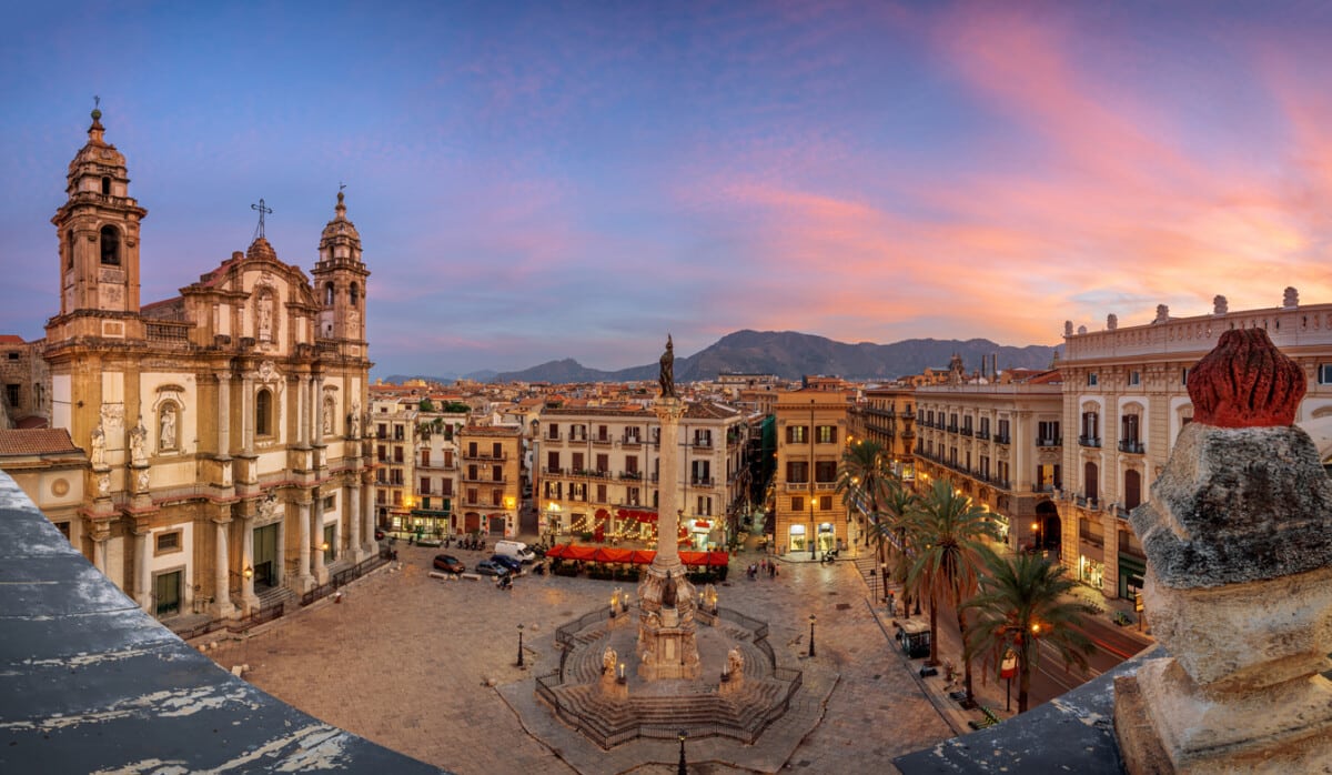 Piazza San Domenico in Palermo, Italy